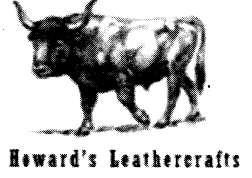 Howard’s Leathercrafts: the standing longhorn and original wordmark from Howard’s business card